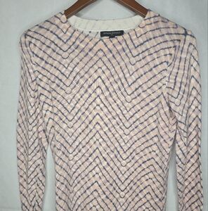 Banana Republic Sweater Pink Blue Geometric Tie Dye Long Sleeve Pullover s